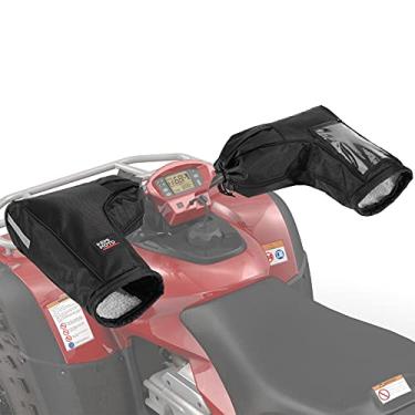 Imagem de KEMIMOTO Luvas para quadriciclo, bolsa sensível ao toque/protetor frontal contra vento luvas de guidão para moto de neve compatíveis com Sportsman Scrambler FourTrax Grizzly Snowmobile Bicycle (preto)