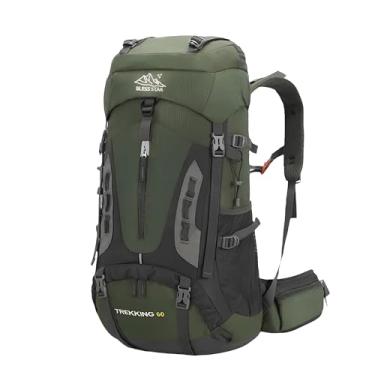 Imagem de Mochila Bless star Trilha Camping Caminhada Viagem Montanhismo Alpinismo Mochilão Grande Cargueira Trekking Masculina Feminina Com Capa de Chuva 60L Verde