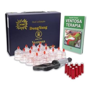 Imagem de Kit Ventosa com 17 Copos Dong Yang + Pinos + Livro Ventosa Terapia