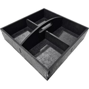 Imagem de Bandeja Decorativa Organizadora Quadrada Café Servir 25x25cm - Evolver