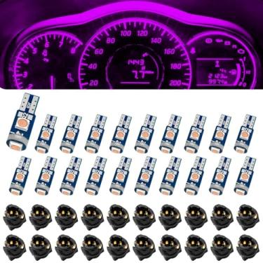 Imagem de Lâmpada LED de 20 peças, lâmpada LED T5 37 74 com soquete de bloqueio de torção PC74 PC37, kits de lâmpadas de cluster de instrumentos, lâmpadas indicadoras de mudança de cluster, interior de luzes