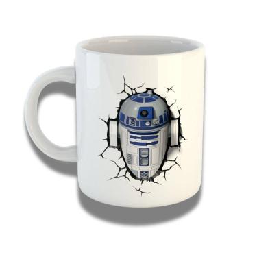Imagem de Caneca De Porcelana 325ml Com Design 3d Exclusivo Star Wars R2 D2