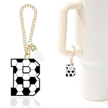 Imagem de Berloques com letra A-Z para garrafa de água Stanley Copo de 1,134 g, acessórios personalizados para copos Stanley, Soccer, Acrílico