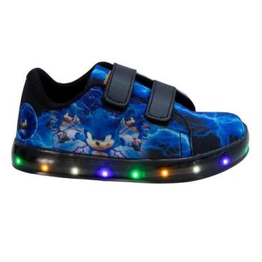 Imagem de Tênis Casual Infantil Masculino Led Homem Aranha Sonic Luzinha Escolar