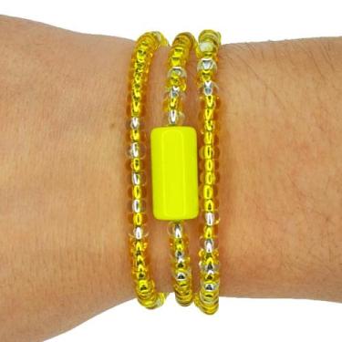 Imagem de Pulseira Guia de Proteção Orixá Iansã Amarela - Balaio de Santo, 19 cm