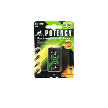 Imagem de Bateria recarregável 9v 400mah ni-mh - POTENCY