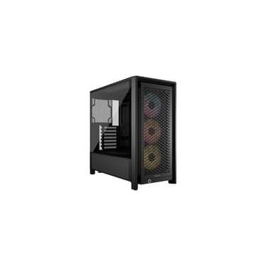 Imagem de Gabinete Gamer Corsair 4000D RS ARGB, Mid Tower, Lateral em Vidro, com 3x Fans RS ARGB, Preto - CC-9011296-WW