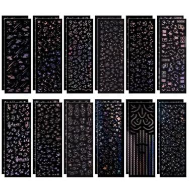 Imagem de 24 folhas de adesivos holográficos Kpop Deco, adesivos coreanos brilhantes para photocards para scrapbook, diário, artesanato DIY, decoração de álbum