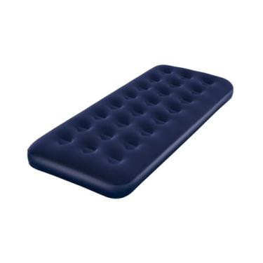 Imagem de Colchão Inflável de Solteiro, Azul Marinho, com Fole, Multiuso