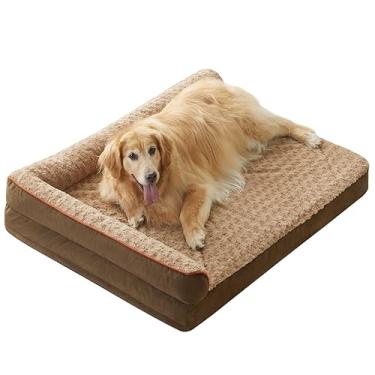 Imagem de BFPETHOME Cama ortopédica XXL para cães extragrande, sofá impermeável com laterais, fundo antiderrapante e sofá-cama de espuma com caixa de ovo com capa removível lavável