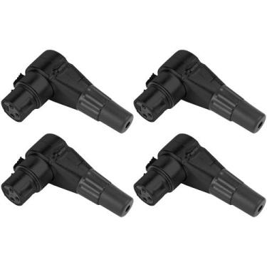 Imagem de Kit 4 conectores santo angelo xlr 3 polos femea sas3 90