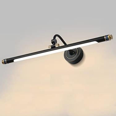 Imagem de Luminária de parede de cobre com barra de luz LED para espelho de banheiro, luminária frontal ajustável para espelho de banheiro, luzes giratórias para espelho de banheiro, penteadeira (cor: