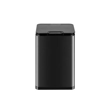 Imagem de Lixeira Lixeira com sensor inteligente, quarto, sala de estar, banheiro, à prova d'água, automática, aço inoxidável, com tampa Lixeira(Preto)