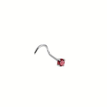 Imagem de Piercing Aço Cirurgico Nariz Nostril Vermelho Zirconia - Oremte