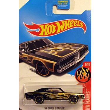 Imagem de HOT WHEELS 2016 RELEASE KMART DAYS EXCLUSIVE BLACK WITH GOLD FLAMES '69 DODGE CHARGER DIE-CAST