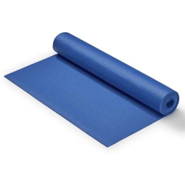 Imagem de Sunny Health & Fitness Yoga Mat, Non Slip Exercise Mat for Home Yoga, Pilates, Stretching, Floor & Fitness Workouts, Blue - NO. 031-B