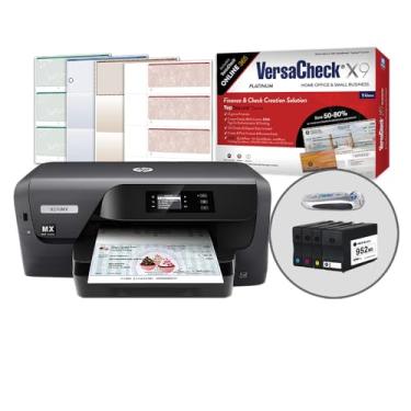 Imagem de VersaCheck OfficeJet Pro 8210 MXE MICR Check Printer e VersaCheck X9 Platinum pacote de software de impressão de verificação de 5 usuários