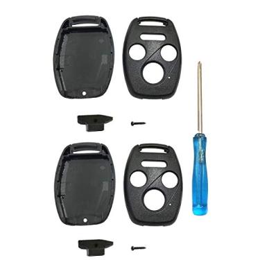 Imagem de Capa de chave de entrada sem chave de reposição sem necessidade de corte para Honda Accord Civic Hybrid EX 2003-2012 CR-V Pilot EX SE 2005-2006 Pilot 2009-2015 Element Key Fob ShellGrakest preto DW01