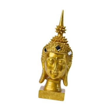 Imagem de Generic Estátua Buda estátua compacta resina criativa Creative Sculpture Desktop Ornament for Indoor Office Living Room Bedroom, Cabeça de Buda