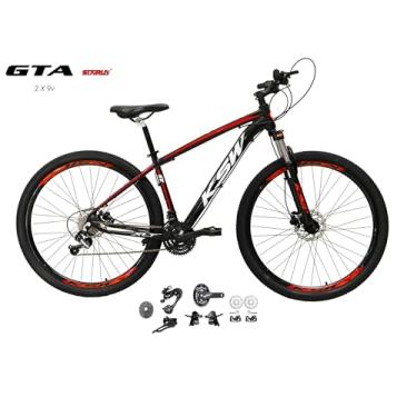 Imagem de Bicicleta Aro 29 Ksw Xlt Kit 2x9 Gta Sunrun Freio Disco K7 11/36 Pedivela 24/38d Garfo com Trava (Preto/Vermelho/Branco, 21)