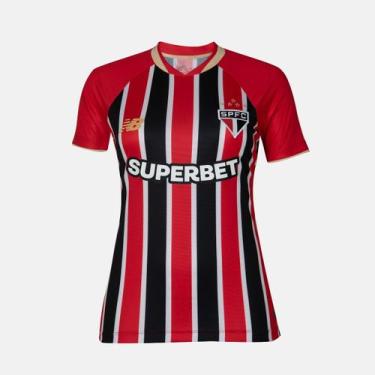 Imagem de Camisa São Paulo New Balance 2025 Uniforme 2 - Feminina, P, Preto, Ver