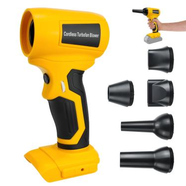 Imagem de Soprador de ventilador turbo elétrico sem fio, soprador de folhas para bateria DeWalt 20 V, ventilador portátil a jato de 130.000 RPM, velocidade do vento variável, para limpeza e secagem (bateria não