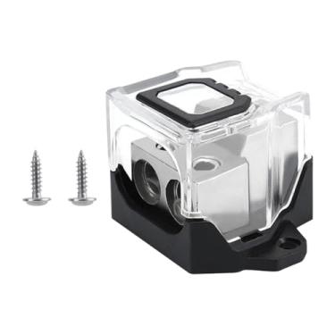 Imagem de AsrMyjcx Bloqueio de energia genérica compacto Acessório de distribuidor de aterramento de energia para o amplificador de carro Carro automático de barco, 2 Maneiras 1 a 2, 4cmx5.5cmx3.3cm