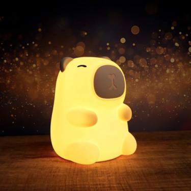 Imagem de Abajur de Capivara LED Taschibra 0.5W Recarregável 3000K RGB - Marrom