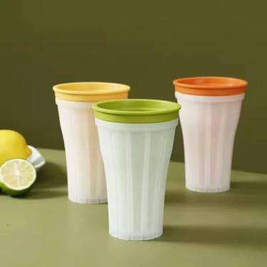 Imagem de Forma de Gelo Smoothie Copo Com Tampa Molde De Gelo Smoothie Cubos De Gelo Raspadinhas