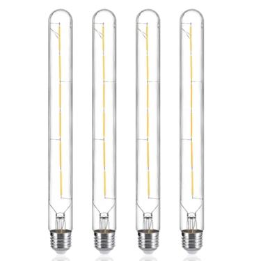 Imagem de YFXRLIGHT Lâmpada Tubular Led T10 Regulável, Edison De Tubo Longo 6 W, Equivalente A 60 Luz Do Dia Branca 4000 K, Base E26, Iluminação Pendente, Arandelas Parede, 11,8 Polegadas, Pacote Com 4
