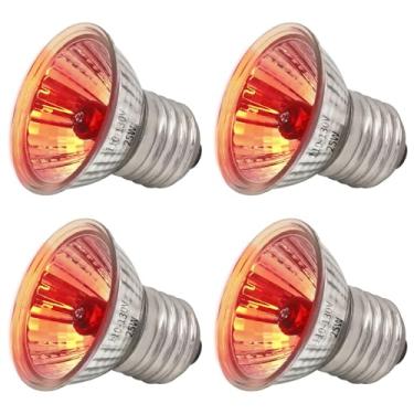 Imagem de Abustle pig Pacote Com 4 Lâmpadas Infravermelhas Uva Para Aquecimento De Répteis, Lâmpada Tartarugas E Tanques Anfíbios, Terrários Gaiolas, Vermelhas Noturnas Galinheiros Chocadeiras (Luz Vermelha,