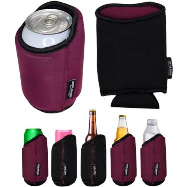 Imagem de TahoeBay Universal Blank Can Coolers (Pacote Com 8) Mangas Isoladas De Neoprene 4 Em 1 Para Latas E Garrafas Cerveja 12 Oz, Finas, Bebidas 16 Água, Blanks Sublimação, Vinil, Dtf (Marrom/Preto)