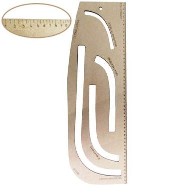 Imagem de Régua Modelagem Molde Gancho Frente Lateral Saia 50x18cm Mdf - LAPIDAR