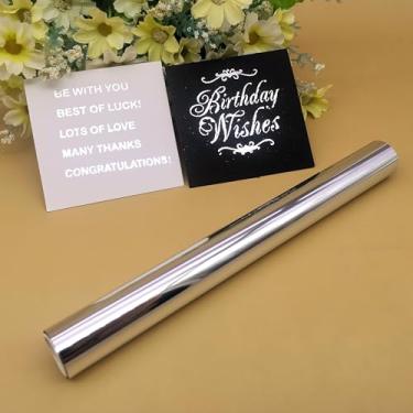 Imagem de alinacutle Rolo De Folha Metálica Reativa Toner Laser Prateado, Quente Transferência Para Scrapbooking, Artesanato/Planejamento/Convite, 7,60 Pol. Largura, 16,40 Pés Comprimento, Pacote Com 1 Unidad