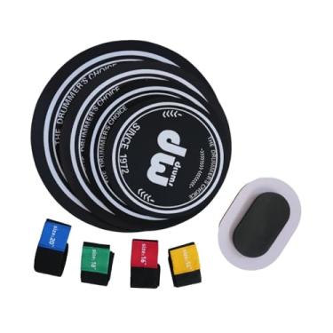 Imagem de MERIGLARE Almofadas silenciadoras para bateria de 10, 12, 14 e 16 polegadas, conjunto de almofadas silenciadoras para bateria, de prática de substituição, com 4 Surdinas para Pratos