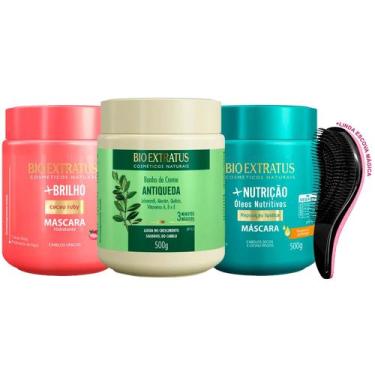 Imagem de Máscaras Bio Extratus Mais Brilho Jaborandi Mais Nutrição 500g Escova