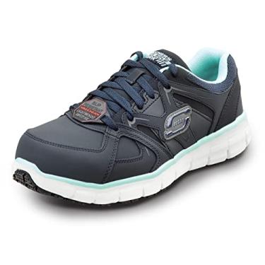 Imagem de Skechers Work Jackie – feminino, azul marinho/aqua, bico de liga de alumínio, EH, atlético, Azul-marinho/Aqua, 40