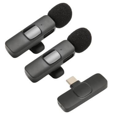 Imagem de Microfone Lapela K9 USB-C, Mini Microfone Duplo, Preto.