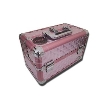 Imagem de Maleta Profissional Ruby's Rosa Fs-1160mc - Organizadora Completa Para Maquiagem E Joias