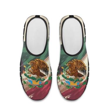 Imagem de GOSTONG Tênis de arte floral feminino confortável sola macia antiderrapante tênis de caminhada para viagens ao ar livre fácil de calçar e calçar mocassim para uso interno preto EUA 5,5-11,5, Bandeira