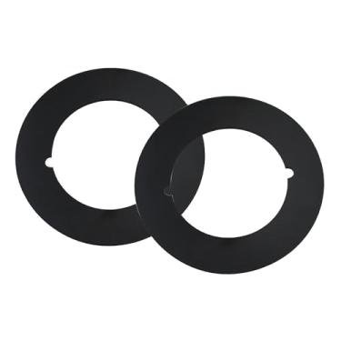 Imagem de Maçaneta de porta/placa de reforço de fechadura preto fosco, tampa de fixação de maçaneta de porta, placa traseira de reparo de 6 cm de diâmetro interno, diâmetro externo de 8,5 cm, 2 unidades