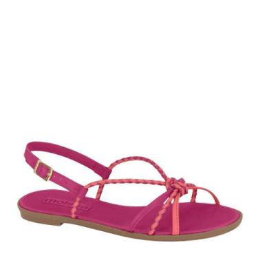 Imagem de Sandália Feminina Rasteira Leve Conforto Estilo Moleca, Pink, Coral, 3