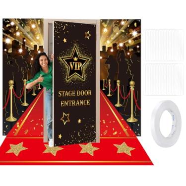 Imagem de VitalCozy 4 Pcs VIP Party Decorations VIP Stage Door Entrance Door Cover Banner Movie Theme Star Backdrop Cover Party Decorations for Movie Night Music Award Supplies
