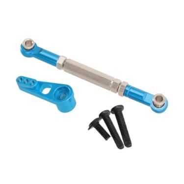 Imagem de Colaxi Braço de direção, haste de direção ajustável, metal, fácil de instalar, alumínio, servo link, haste de tração para 104001 104002 1/10 RC, kit de, Azul