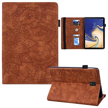 Imagem de RASUNE Capa Para Galaxy Tab S4 10.5 2018, De Couro Sintético Com Compartimento Cartão E Suporte Multiangular Função Suspensão/Ativação Automática Samsung Modelo Sm-T830/T835/T837 - Marrom