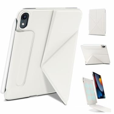 Imagem de Wonzir Capa para iPad mini 7 A17 Pro (2024), iPad mini 7ª/6ª capa magnética fina e poderosa, 4 ângulos estandibg, capa com suporte vertical, com ativar/hibernar automaticamente e com suporte para