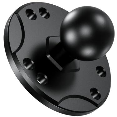 Imagem de BRCOVAN Suporte de base de placa redonda AMPS de liga de alumínio de 6 furos com adaptador de esfera TPU de 2,5 cm compatível com suportes RAM, braço de soquete duplo tamanho B, usinagem CNC,