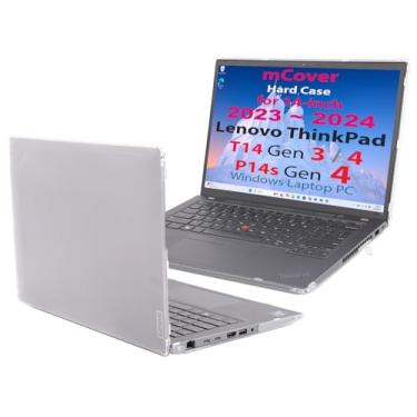 Imagem de mCover Capa rígida compatível apenas com Notebook Lenovo ThinkPad T14 Gen 3/Gen 4 2023-2024 de 14 polegadas (com dobradiça de 180°, não serve para nenhum outro modelo Lenovo) - transparente