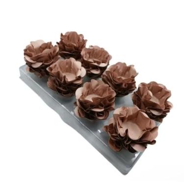 Imagem de Kit Forminhas para Doces Finos Formato Flor Para Festa 40/80/120 Aniversário Batizado Casamento(OURO ROSE,KIT 80 FORMINHAS)