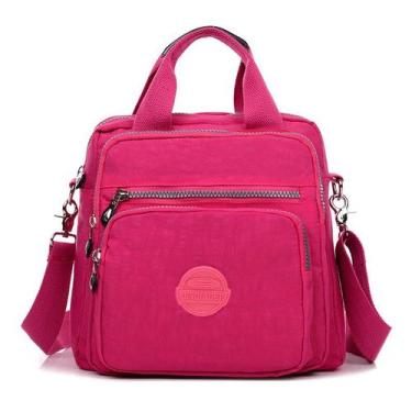 Imagem de Bolsa Mochila Feminina Nylon Com Alça Removível - Ninabag, Rosa